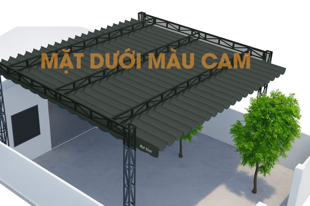 Bạt mái xếp màu rêu